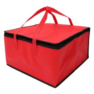 solustre insulated food deliverybags grocery pizza tote bag pouch foldable heavy duty storage container for hot and cold food restaurants catering (red)