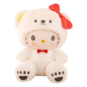 mrttkidd cute plushie toys,lovely plushie stuffed animal, anime soft plush hugging pillow, 9.8inch(white cat)