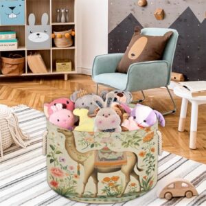 Skonsati Camel Large Cotton Rope Basket Storage Baskets for Blanket Toy Nursery Laundry Collapsible Polyester Storage Bin Decorative Woven Basket