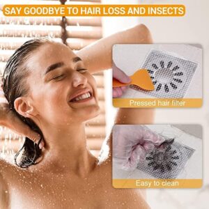 20 PCS Disposable Hair Drain Stickers, 2024 New Disposable Shower Drain Covers Hair Catcher, Drain Mesh Sticker Drain Screen, Floor Drain Sticker for Bathroom Laundry Bathtub Kitchen Sink