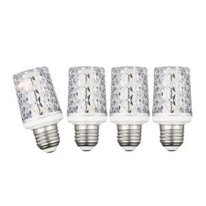 e26 led bulbs,modern craft crystal lamp,4000k natural light 18w led light bulbs equivalent 100w,360° beam angle,ac 85-265v, edison screw ses led corn lamp, not dimmable(4 pack)