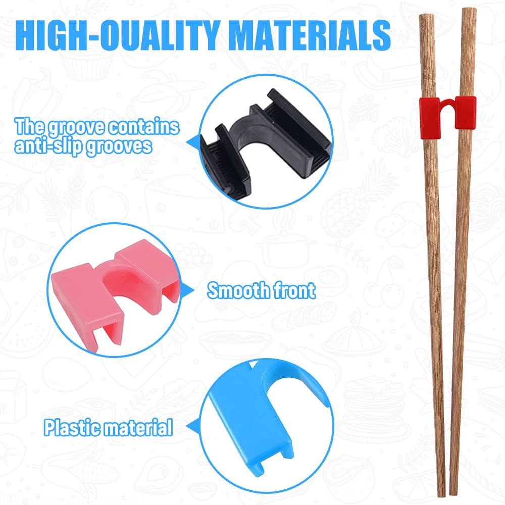 Chopstick Helper Training Kit, 30 Pieces Reusable Chopsticks Hinges Connector, Non-slip Plastic Chopstick Holder, Training Chopstick for Adults Kids Beginner Trainers