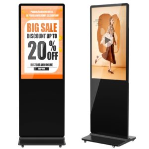 jiyang 37 inch digital signage display, indoor floor standing advertising display kiosk android system,commercial lcd totem,intelligent split screen(black)