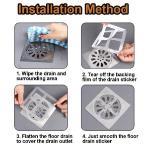 50Pc Disposable Shower Drain Hair Catcher, Bathroom Drain Hair Catcher, Shower Drain Hair Catcher Mesh Stickers, Drain Mesh Cover, Drain Mesh Strainer Suitable for Bathroom, Bathtub, Kitchen (50)