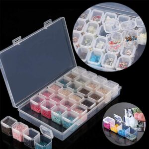 OUNUODASI Diamond Painting Storage Accessories - 3 Pack 28 Grids Diamond Dotz Art Storage Box, Bead Organizers and Storage Containers Tools for Crystals, Stones, Charms, Jewelry