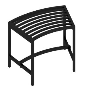 Timechee Metal Curved Fire Pit Bench Set of 4, Outdoor Fire Pit Seating, Steel Backless Outside Fire Pit Bench for Garden, Patio, Porch, Backyard, Plant Stand, Heavy Duty Plant Holder, Style 1, Black