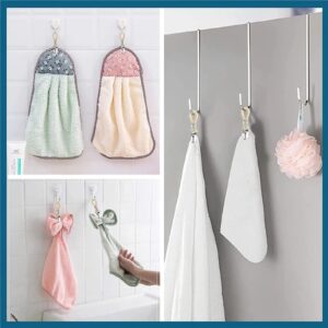 4Pcs Braided Cotton Loop Metal Towel Clips Portable Traveling Clothespins Clip for Indoor Outdoor Clothesline Drying Towel Clips for Hanging On Wall