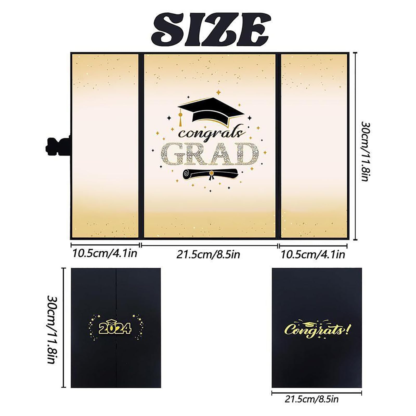 ILAHUI Graduation Guest Book Graduation Signature Board for Class of 2024 Graduation Decorations Gifts Party Supplies Grad Party Sign in Guest Book for College High School (Black)