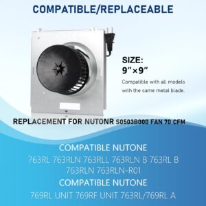 【Upgrade】 769RL B Unit Replacement 70CFM Fan, Compatible with Nutone 769RF 769RFT B Unit Fan Motor 769RL-R01 Bathroom Fan, Compatible with Nutone 763RL/769RL 763RL/763RLN B Unit (50 CFM),2.0 Sone