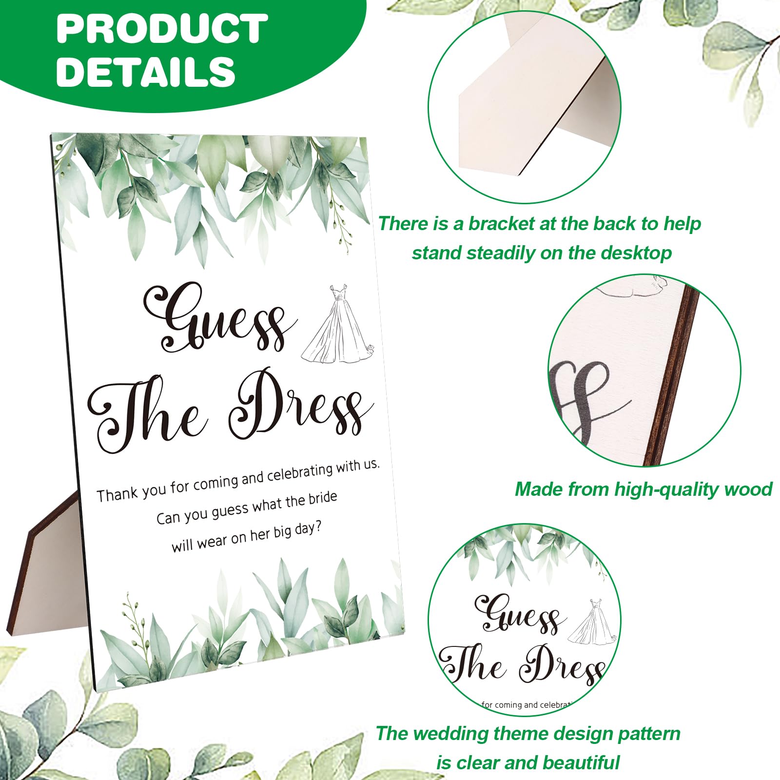 Furbeko 60 Set Guess The Dress Bridal Shower Games for Guests Include Guess The Dress Bridal Shower Game Table Sign Card White Sketching Pencils for Wedding Bridal Shower Games Party Supplies