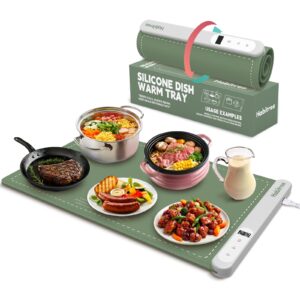 food warming mat, electric warming tray - 6 heat settings, rollable & portable, upgraded graphene full surface rapid heating, easy to clean, ideal for parties, buffets, and daily use