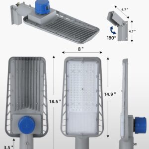 250W 35000LM LED Parking Lot Light,6500K,Dusk to Dawn Photocell,Commercial Outdoor Area Lighting, Shoebox Light, 180° Adjustable Arm, IP66 Waterproof for Yard, Street, Stadium (1 Pack)