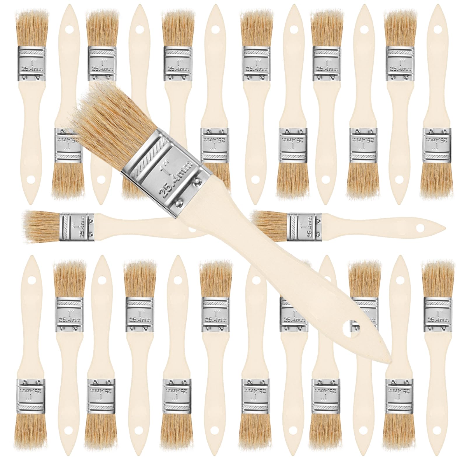 Wesquer Chip Brush 1inch Bulk 36Ea Disposable Paint Brushes Cheap Natural Bristle Paint Brushes for Glue, Varnish,Wood Stain,Furniture Paint Brush,Painting Walls