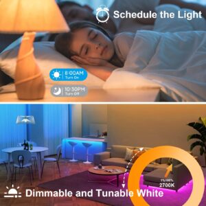 AUIOMUTO Smart Light Bulbs, Dimmable BR30 Color Changing Light Bulbs, E26 LED Flood Light 1300LM 13W (Equivalent 100W), Work with Alexa/Google Home/SmartThings, Music Sync Light Bulb 2.4G WiFi only