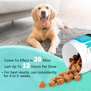 Hemp Calming Chews for Dogs Anxiety Relief Dog Calming Treats Natural Ingredients Dog Calming Chews Aid with Separation, Barking and Sleeping, Promote Relaxation, Reduce Stress