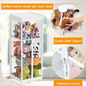 Stuffed Animal Zoo Storage Organizer, Stuffed Animal Holder with Waterproof＆Dust Cover, Extra Large Stuffed Animal Storage Tube with Zipper, Plush Toy Storage Organizer for Nursery, Bedroom, Playroom