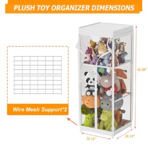 Stuffed Animal Zoo Storage Organizer, Stuffed Animal Holder with Waterproof＆Dust Cover, Extra Large Stuffed Animal Storage Tube with Zipper, Plush Toy Storage Organizer for Nursery, Bedroom, Playroom