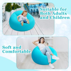 Realspring Inflatable Bean Bag Chair for Adult Bean Bag Sofa Chair Blow up Inflatable Furniture for Outdoor Living Room Bedroom Balcony Travel Party Gift Accessories(Lake Blue,2 Pcs)