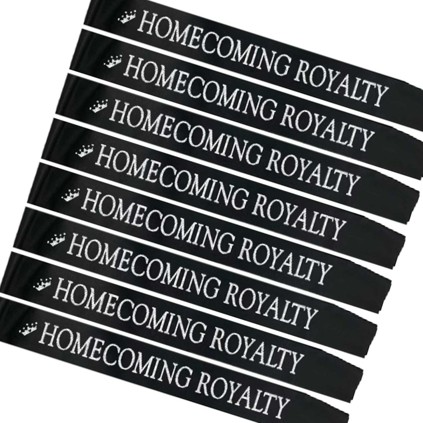 NAUXIUDSJS Homecoming Royalty Sashes Black, Homecoming Royalty Sashes Set of 8 for School Dance Graduation Party Cosplay Pageants Prom Party Accessories, 8 Pack Black