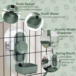 Lemtrflo 28oz Rabbit Water Bottle,Hanging Automatic Water Dispenser for Cage,Ferret Bunny Guinea Pig Water Bowl,Suitable for Small Animal(Cage Grid Spacing Over 1.2'')(Green)