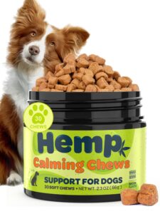 zingly hemp calming chews for dogs anxiety relief for dogs calming chews - anxiety relief treats, dog separation stress and anxiety relief calming care treats for dogs, bacon, 30 counts