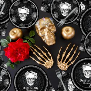 96PCS Death to My Twenties Plates Napkins Party Supplies Rip to My 20s Party Decorations Skull Black 30th Birthday Tableware Set Funeral for My Youth Funny Thirtieth Birthday Party Supplies Serve 24