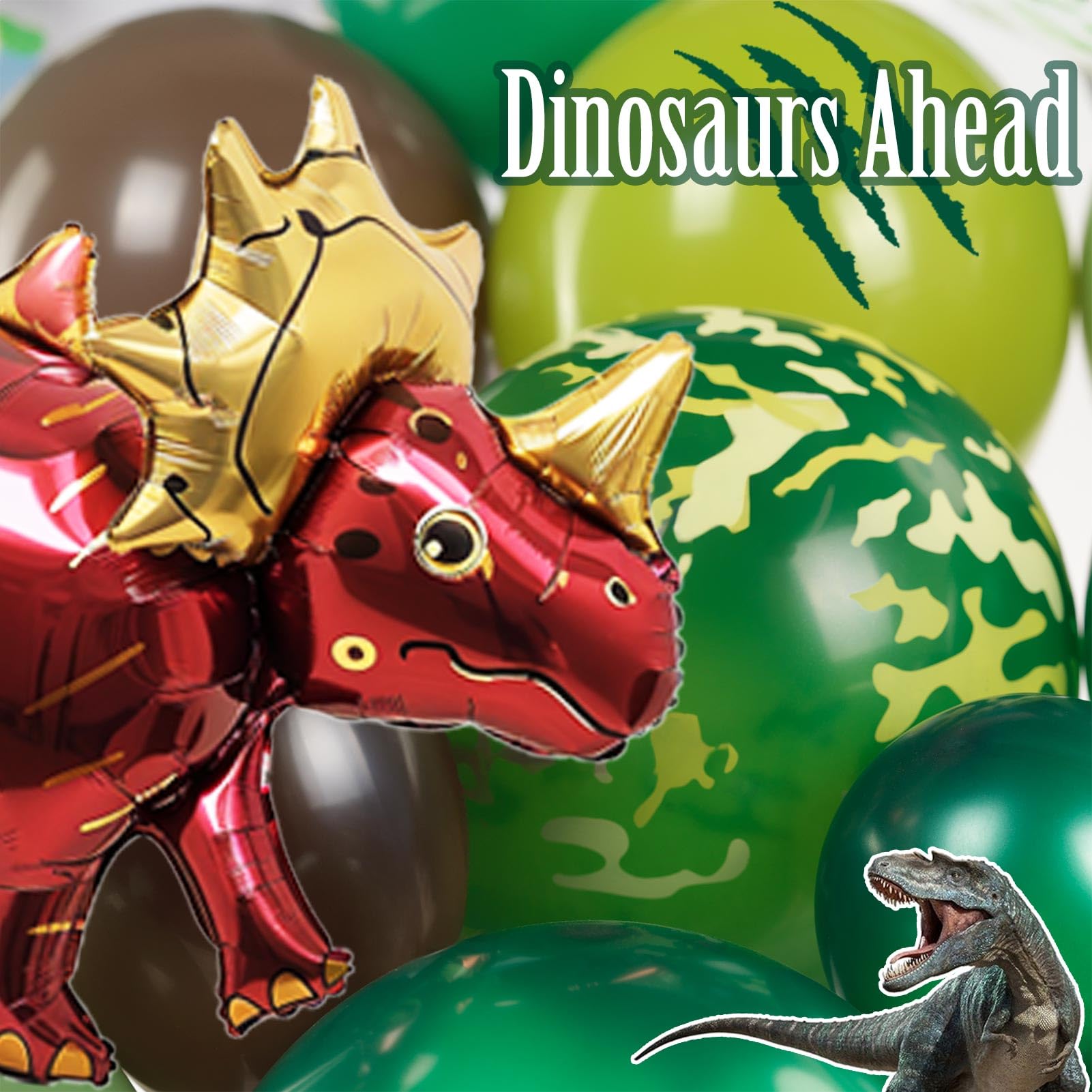 Dinosaur Balloon Arch Garland Kit 117 Pcs Dark Green Sage Green Brown Dinosaur Foil Balloons for Kids Boys Jungle Safari Dinosaur Theme Party Baby Shower Decoration Supplies