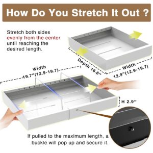 Expandable Pull Out Cabinet Organizer with Adhesive Nano Film, Fits Any Framed Cabinet, Side-Mountable Slide Out Drawers for Kitchen, Pantry, and Bathroom Storage and Organization