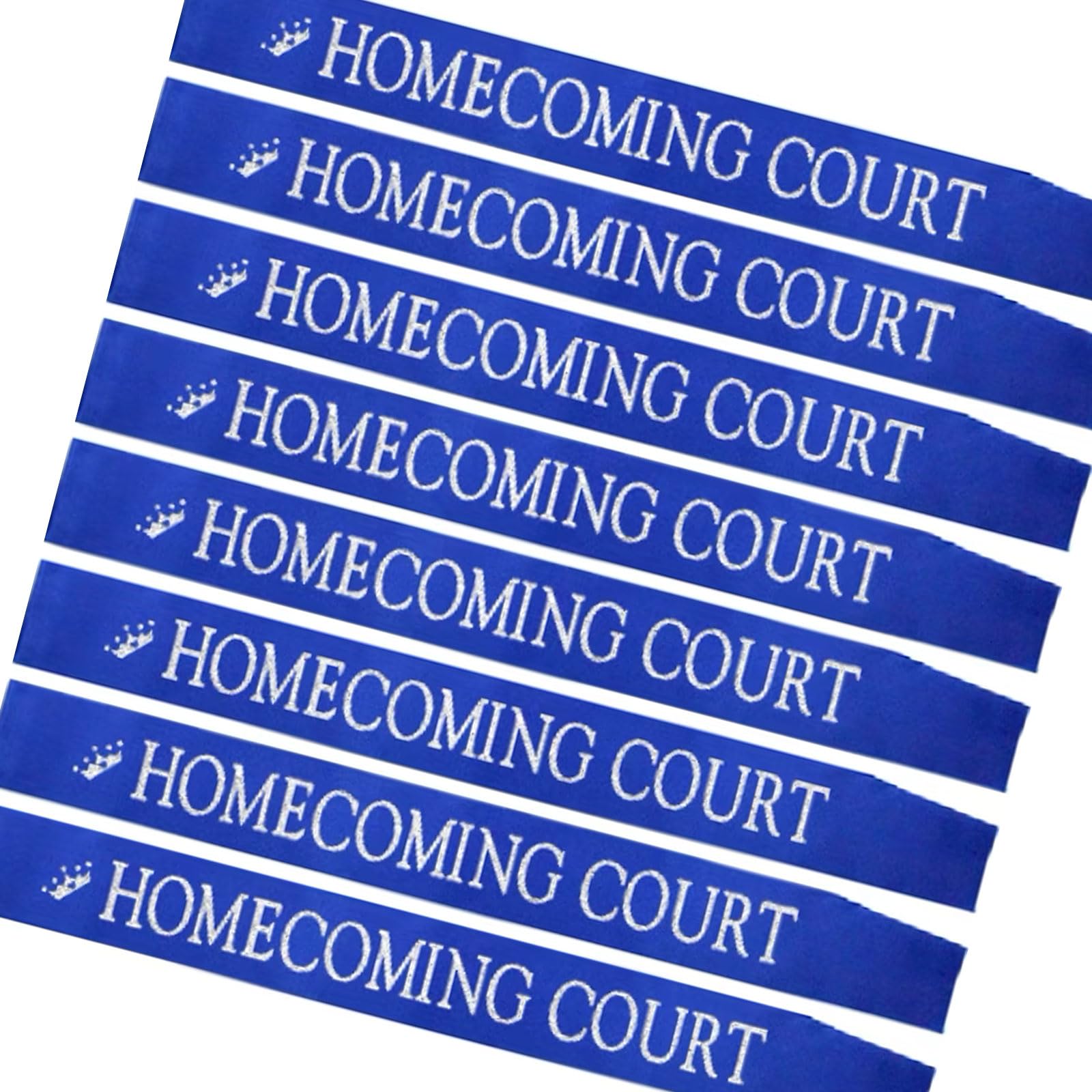 NAUXIUDSJS Homecoming Court Sashes Blue, Homecoming Sashes for High School Dance Party Costume Event Graduation Party Cosplay Pageants Prom Party Accessories, 8 Pack Blue