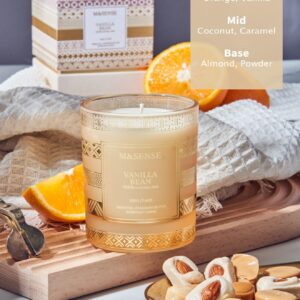 M&SENSE Vanilla Bean Scented Candles for Home Luxury Candle Gift Set, House Warming Gifts New Home, 7.4 oz 45 Hours Slow Burning, Natural Soy Candle for Home Scented