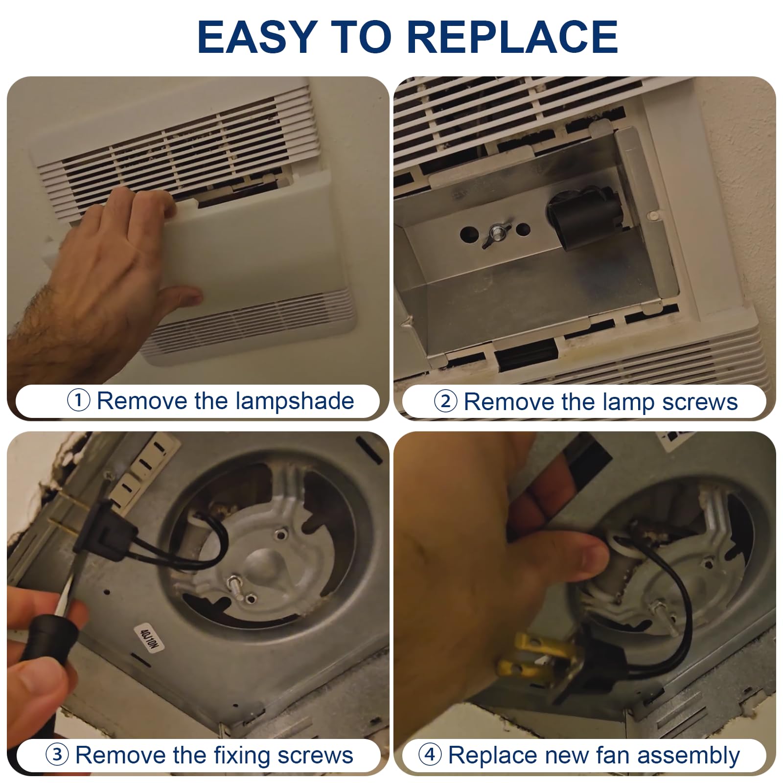 【Upgrade】 769RL B Unit Replacement 70CFM Fan, Compatible with Nutone 769RF 769RFT B Unit Fan Motor 769RL-R01 Bathroom Fan, Compatible with Nutone 763RL/769RL 763RL/763RLN B Unit (50 CFM),2.0 Sone