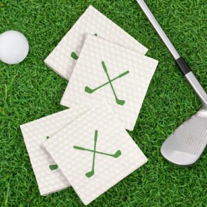 50 Pieces Golf Paper Napkins 13 x 13 Inches Luncheon Napkins Cocktail Napkins Disposable Sports Theme Decorations for Kids Baby Shower,Birthday Party,Golf Theme Party Supplies