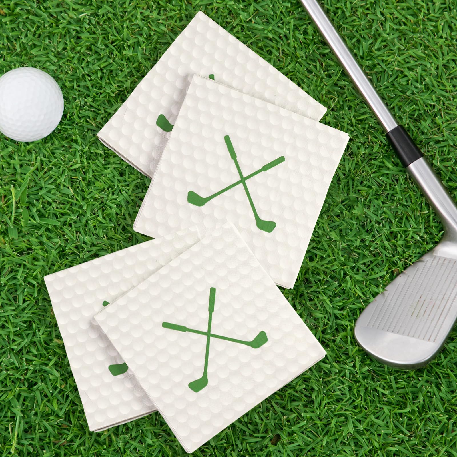 50 Pieces Golf Paper Napkins 13 x 13 Inches Luncheon Napkins Cocktail Napkins Disposable Sports Theme Decorations for Kids Baby Shower,Birthday Party,Golf Theme Party Supplies