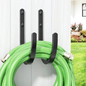 songsoso Garden Hose Holder Wall Mount - Heavy-Duty Aluminum Hose Hanger for Outside, Durable Wall-Mounted Hose Holder for Garden & Outdoor Use（8 Hooks）