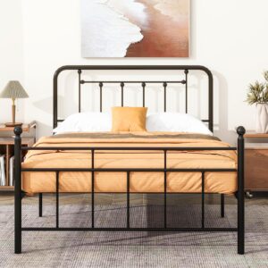 EtherealZYF Metal Headboard Full Size Headboard Metal Construction, Rustic Farmhouse Style, Effortless Assembly, Steel Headboard for Bedroom Black