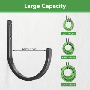 songsoso Garden Hose Holder Wall Mount - Heavy-Duty Aluminum Hose Hanger for Outside, Durable Wall-Mounted Hose Holder for Garden & Outdoor Use（8 Hooks）