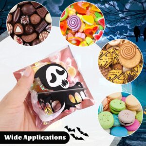 Joottuan 320 Pcs Halloween Cellophane Treat Bags Clear Self Adhesive Plastic Cookie Bags Candy Bags for Party Favors Supplies Decoration