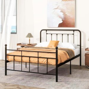 EtherealZYF Metal Headboard Full Size Headboard Metal Construction, Rustic Farmhouse Style, Effortless Assembly, Steel Headboard for Bedroom Black