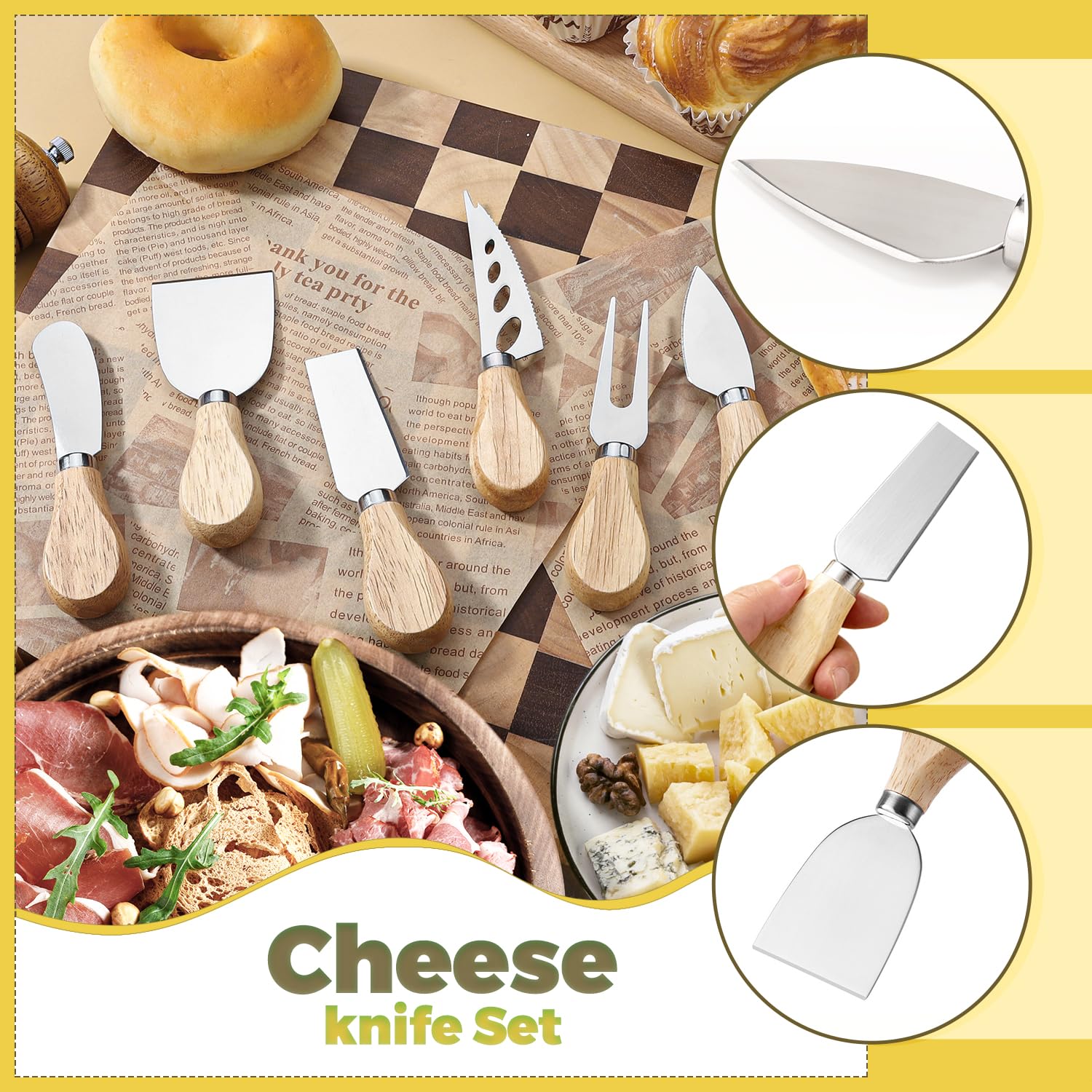 Charcuterie Boards Accessories Charcuterie Utensils Cheese Butter Spreader Knife Set Small Serving Tongs Forks and Spoons Dipping Bowls Honey Dippers Toothpick Flags for Party Platter Making