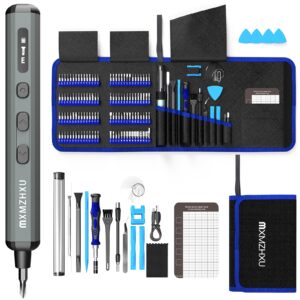 mxmzhxu electric precision screwdriver, 144 in 1 small precision screwdriver with 120 bits, 5 torque hand repair tool kit mini electric screwdriver for pc, computer, laptop, phone, rc drone