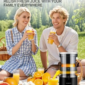 Electric Citrus Juicer Rechargeable - Electric Juicer Machines with USB and Cleaning Brush Portable Compact Juicer for Orange, Lemon, Limes