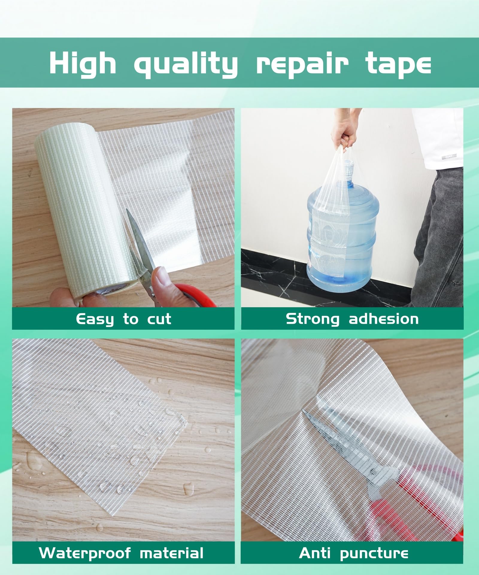 DYYYYD Heavy Duty Waterproof Tape Fits for RV Awning Repair、Canvas Repair、Tent Repair、Boat Covers Repair、Prevent Tear Repair 、Vinyl Repair 、Fabric Repair、Tarp Repair Etc,6 Inch Wide 35 FT Long