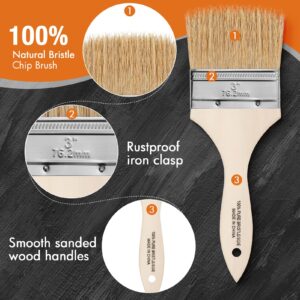 Wesquer Chip Brush 1inch Bulk 36Ea Disposable Paint Brushes Cheap Natural Bristle Paint Brushes for Glue, Varnish,Wood Stain,Furniture Paint Brush,Painting Walls