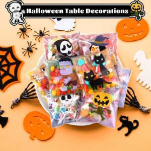 Joottuan 320 Pcs Halloween Cellophane Treat Bags Clear Self Adhesive Plastic Cookie Bags Candy Bags for Party Favors Supplies Decoration