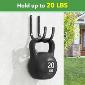 songsoso Garden Hose Holder Wall Mount - Heavy-Duty Aluminum Hose Hanger for Outside, Durable Wall-Mounted Hose Holder for Garden & Outdoor Use（8 Hooks）