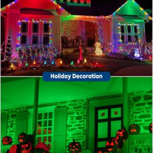 Nouscan PAR38 Red Green LED Lights for Outside [Christmas Combo], 150W Flood Light Bulbs Equivalent, 15W 1200LM, Colored Outdoor Flood Light Bulb, E26 Base Not-dim for Christmas, Halloween, 2 Pack