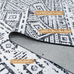 Vamcheer Washable Area Rug 4x6 - Living Room Rugs for Bedroom Modern Area Rugs for Living Room Dinning Rugs, No Shedding & Easy to Clean, High Traffic Machine Washable Rugs, Non Slip Carpet, Grey