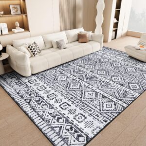 vamcheer washable area rug 4x6 - living room rugs for bedroom modern area rugs for living room dinning rugs, no shedding & easy to clean, high traffic machine washable rugs, non slip carpet, grey