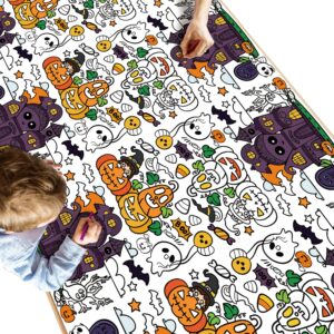 ohome halloween paper coloring tablecloth - halloween party decorations | halloween backdrop for indoor | halloween games gifts decor party favors supplies | halloween crafts for kids,54" x 88"