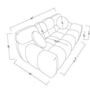 ERYE Modern Living Room Deep Seat Loveseat Overstuffed Memory Foam Cloud Love Sofa Comfy Sherpa Boucle 2 Seater Couch with 2 Pillows for Home,Office,Apartment,Company and Lobby, 65", Olive Green